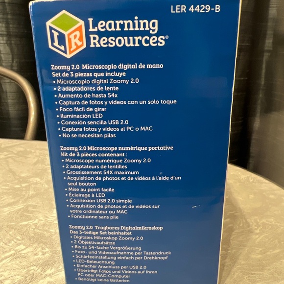 Learning Resources Zoomy 2.0 Handheld Digital Microscope STEM 54X Magnific. NEW! - Picture 4 of 6